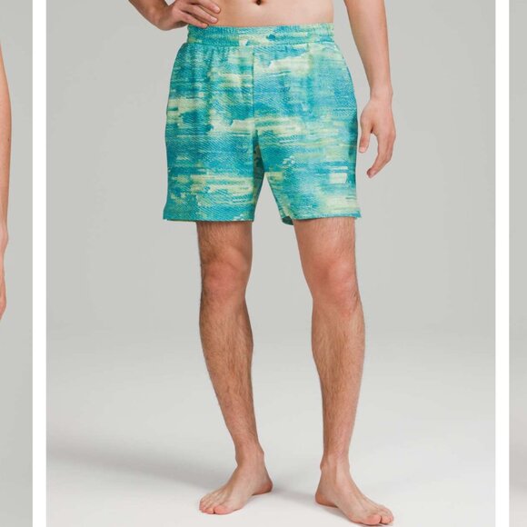 Lululemon Channel Cross Swim Short *7" Pixel Shift Hawaiian Men's L Liner Cut - Picture 5 of 15
